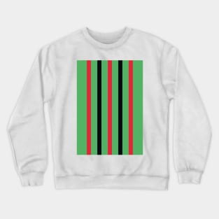 Glentoran Belfast 1985 Retro Red, Green, Black Stripes Crewneck Sweatshirt